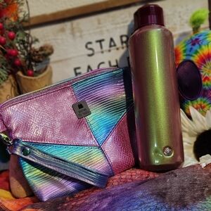 Colorful Wristlet and Metallic Water Bottle From Starbucks